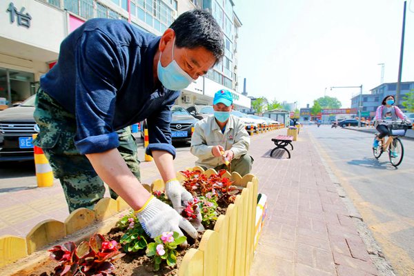 北京顺义区胜利街道巧用花箱化解社区乱停车难题