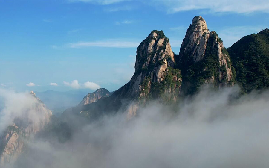 【“飞阅”中国】九华山出现云海景观