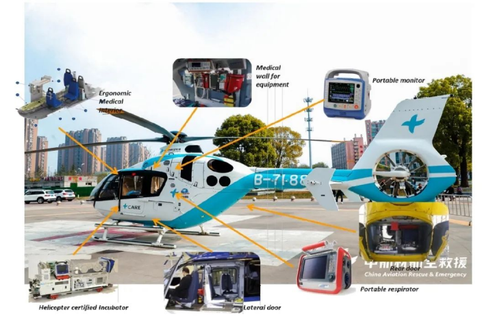 中航材航空救援直升机飞越海拔3000多米空降神农架救援患者